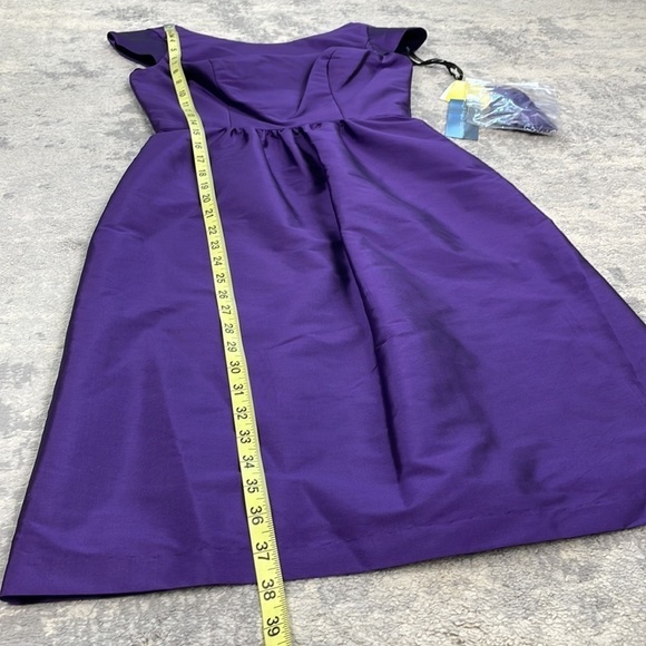 NWT Alfred Sung Bateau Neck Cap Sleeve Cocktail Bridesmaid Dress Majestic Purple - Picture 8 of 13